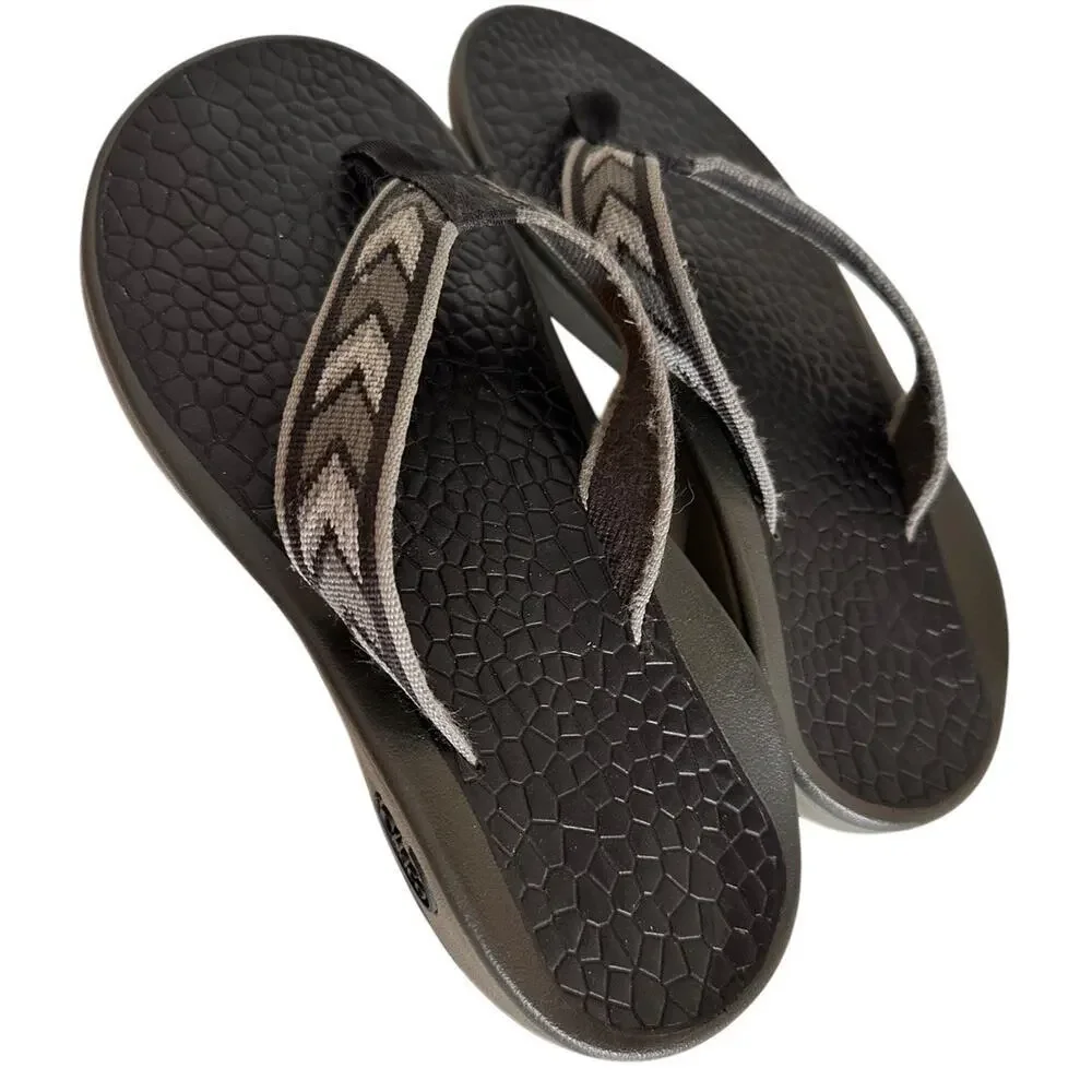 Chaco Classic Flip‎ Flop Thong Sandals Black Men Sz 7 Women’s 8.5 Gorpcore Beach